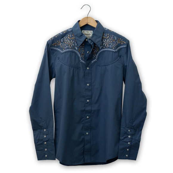 Wrangler Rodeo Ben Western Snap Shirt Blue 112360119 Sz. L NWT - Picture 7 of 8